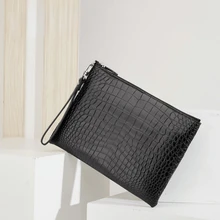 

Crocodile Belly Hand Bag Men's Medium Size Envelope Business Leisure Women Wallet 2022 Free Shipping Bag Organizer Black Wallets