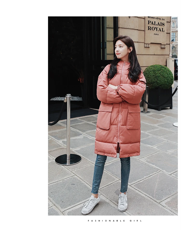 Long Sleeve Mid-length Pocket Zipper Cotton-padded Clothes/Cotton Coat Winter Casual Fashion Qyzfsy1011