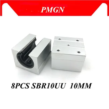

8pcs SBR10UU High quality aluminum block 10mm Linear motion ball bearing slide block match use SBR10 10mm linear guide rail