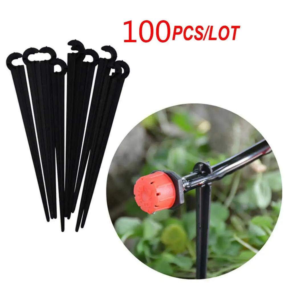 Hook fixed Stem Support Stake Compatible with 4/7 Drip Irrigation Water Hose Pack of 100