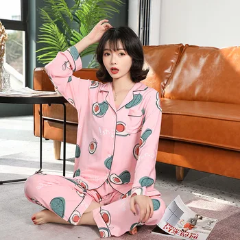 

Women Sleep Set Nightgown Sleepwear 2PCS Pajamas Suit Cotton Soft Nightwear Shirt&Pants Casual Kimono Robe Gown Pyjamas Homewear