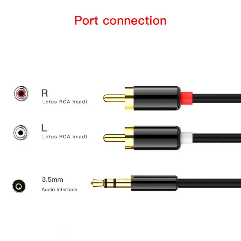 3 м HQ 5 мм мини стерео джек для 2 x RCA Twin Phono аудио Aux кабель свинцово Золотой PC TV