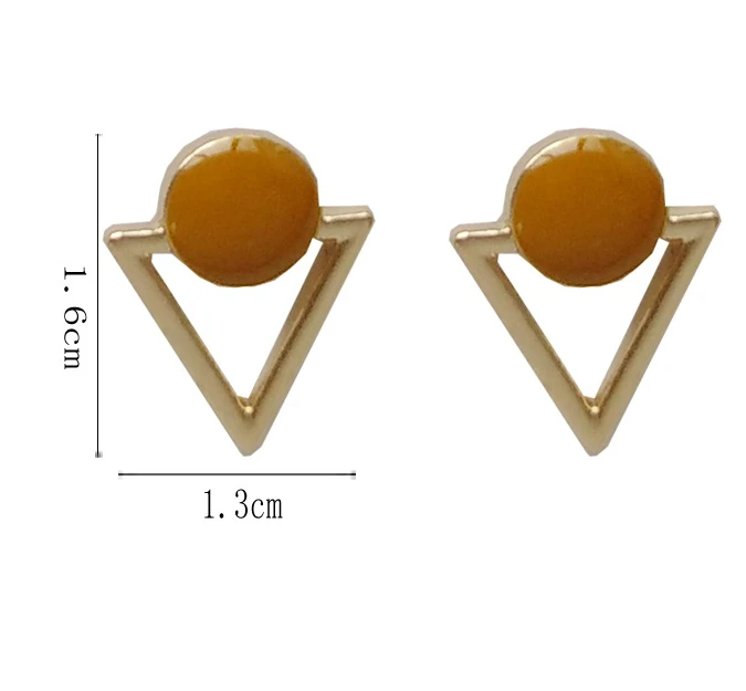 Винтажные хаки треугольник клипса серьги мульти простые геометрические без необходимости прокола серьги