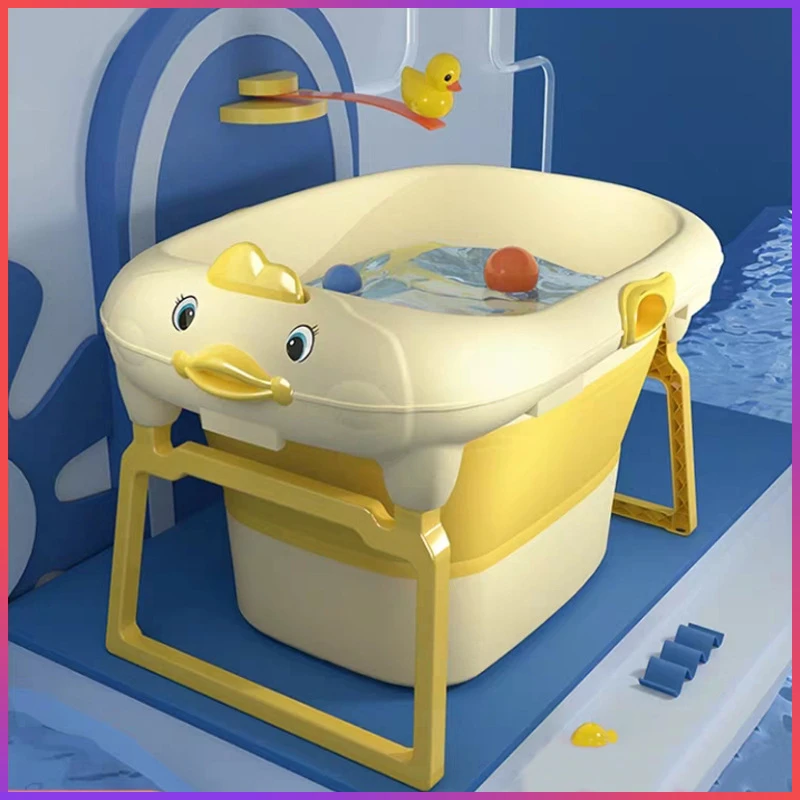 Baignoire Pour Bebe Avec Tabouret Detachable Piscine Pliante En Forme De Canard Baril De Bain Pour Enfants Pour Bebe De 0 A 15 Ans Aliexpress