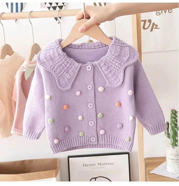 Suéter de larga niña y bebé, chaqueta tejida, abrigo para niño pequeño, primavera y otoño - AliExpress Madre y niños