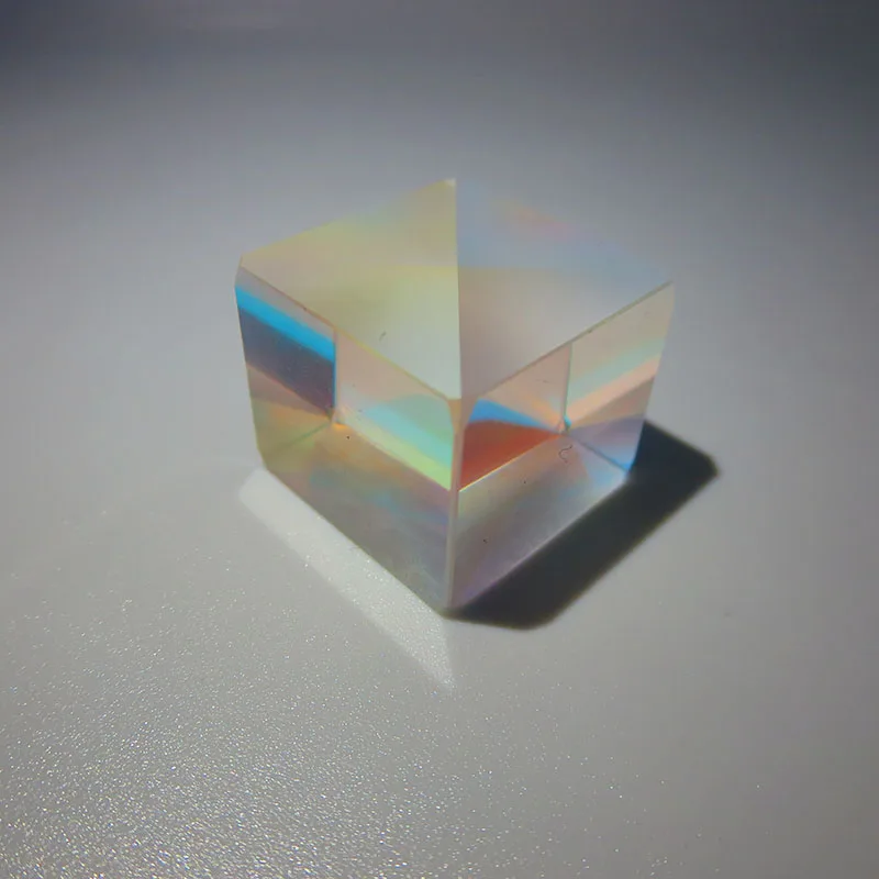Cube Prism Rainbow light Prisma Four-Sided Bright Light Stained Glass Beam Splitter For Optical Experiment Instruments
