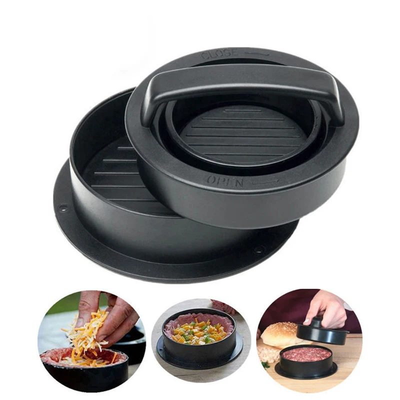 

ABS Hamburger Maker Hamburger Press Round Shape Non-Stick Chef Cutlets Hamburger Meat Beef Grill Burger Press Patty Maker Mold