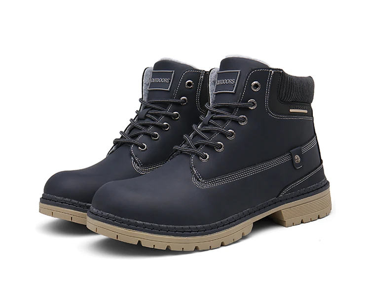 Men Snow Boots With Fur Winter Warm Outdoor Shoes Mens Sneakers Non-slip Rubber Ankle Boots Waterproof Botas De Hombre Warm Shoe