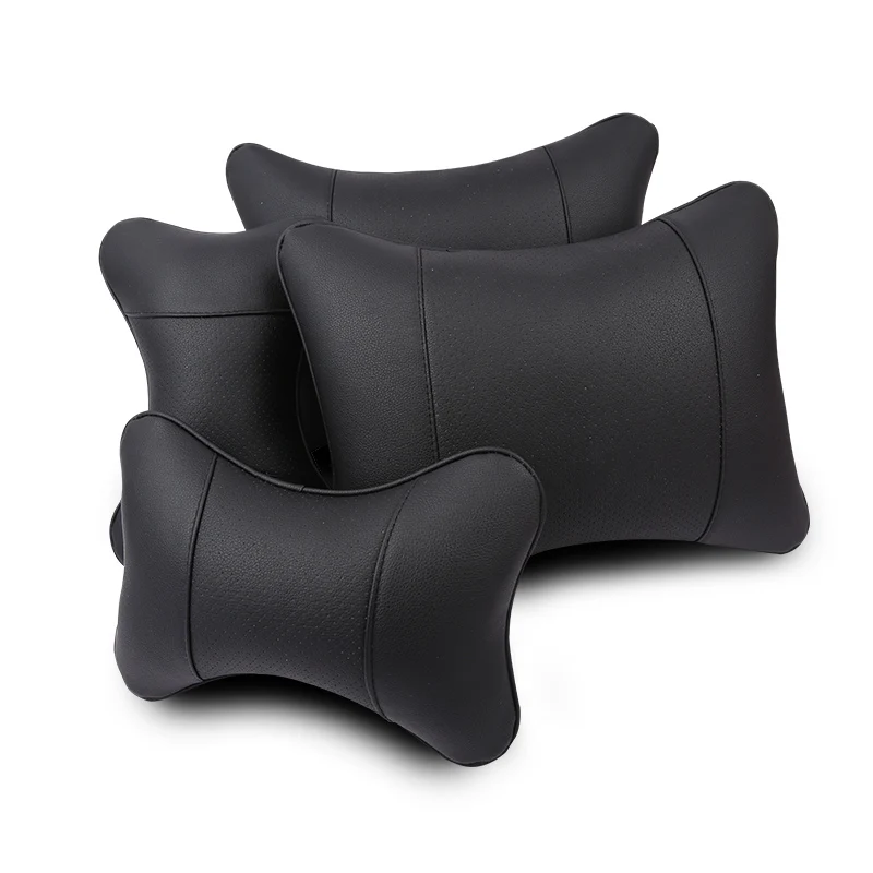 

New 2 PCS PU Leather Car Neck Pillows Neck Headrest Breathable Vehicular Pillows Seat Neck Pillows Car-styling Accessories