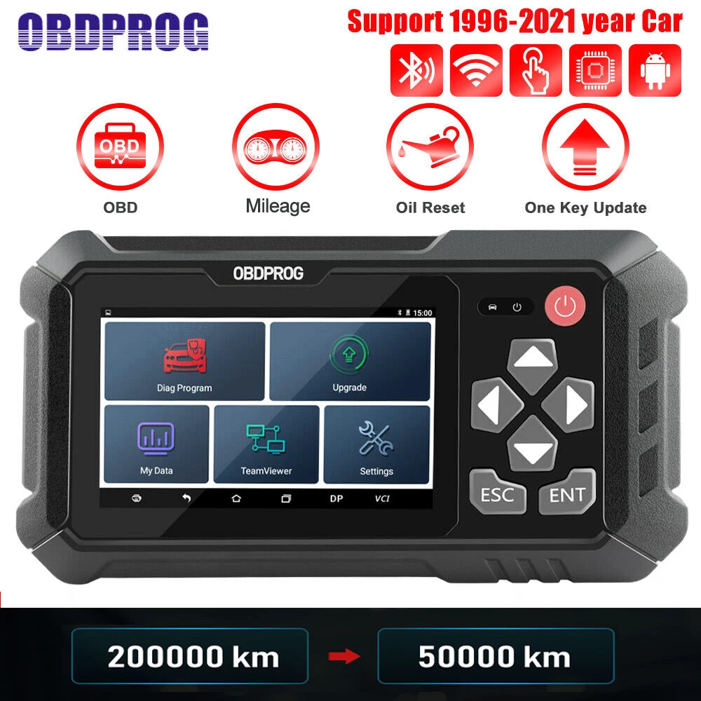 OBDPROG M500 OBD2 сканирующий инструмент для двигателя кластер Регулировка