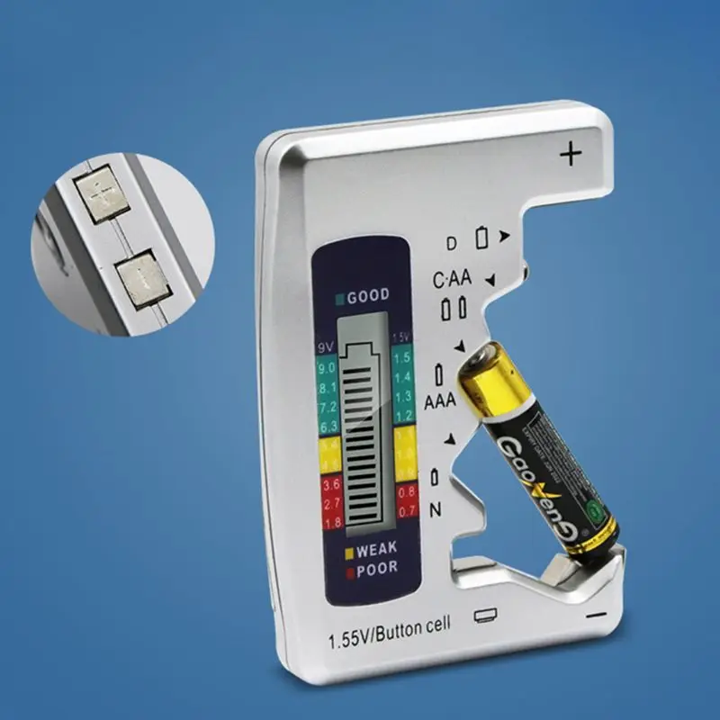 Цифровой тестер емкости батареи детектор для C/D/N/AA/AAA/9 в 6F22 батареи/1,55 в кнопочный элемент
