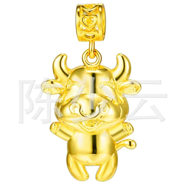 

Plated 925 Sterling 18K Necklace New Style Necklace Chinese Zodiac Cow Pendant Foreign Trade Accessories Wholesale Currently Ava
