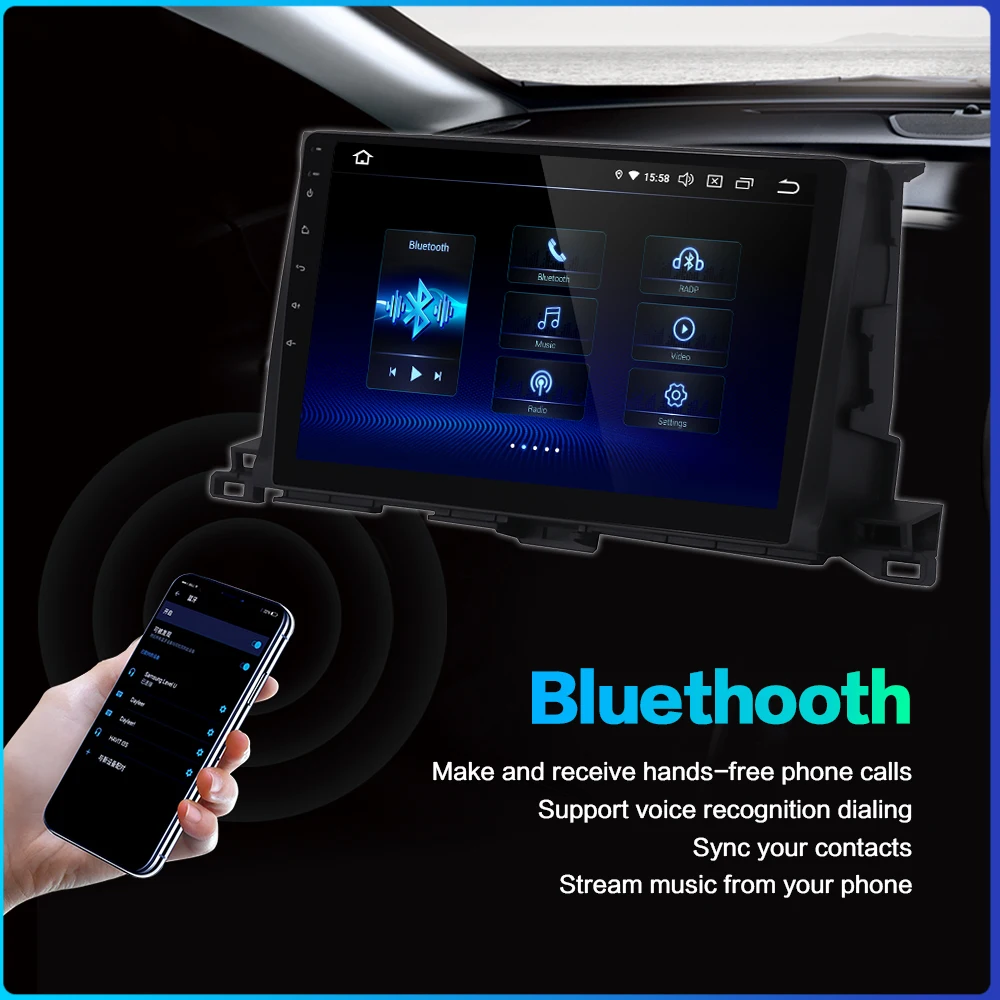 Top for Toyota highlander 2015 GPS Navigator DSP Vehicle 10.2" IPS TDA7850 Car 1 Din Android 9.0 Radio Multimedia Player Stereo PC 3