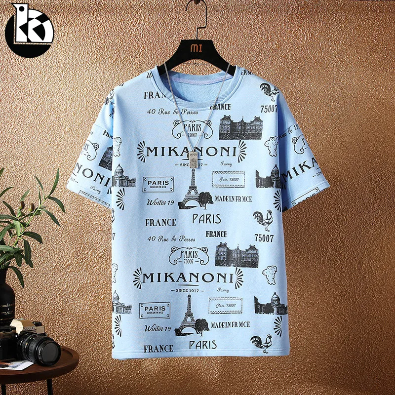 

Hip Hop creative pattern printing Summer New 2020 Fashion Men T-shirt O-neck Loose Plus Size Fitness T-shirt Tee Shirt Homme
