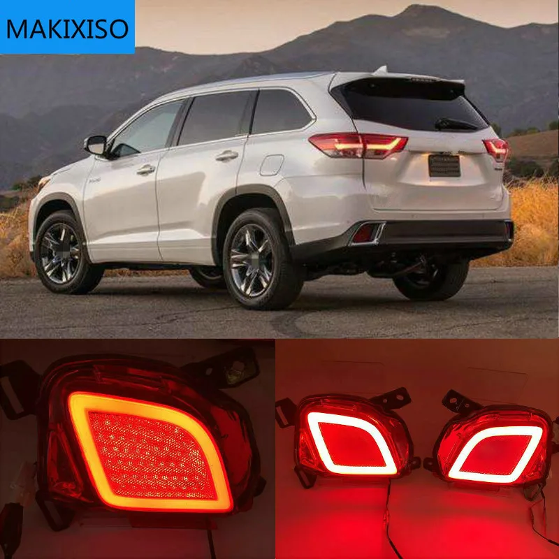 

1 Set Multi-functions For Toyota Highlander 2015-2018 Rear Bumper Light Fog Lamp Turn Signal Light Led Reflector Light