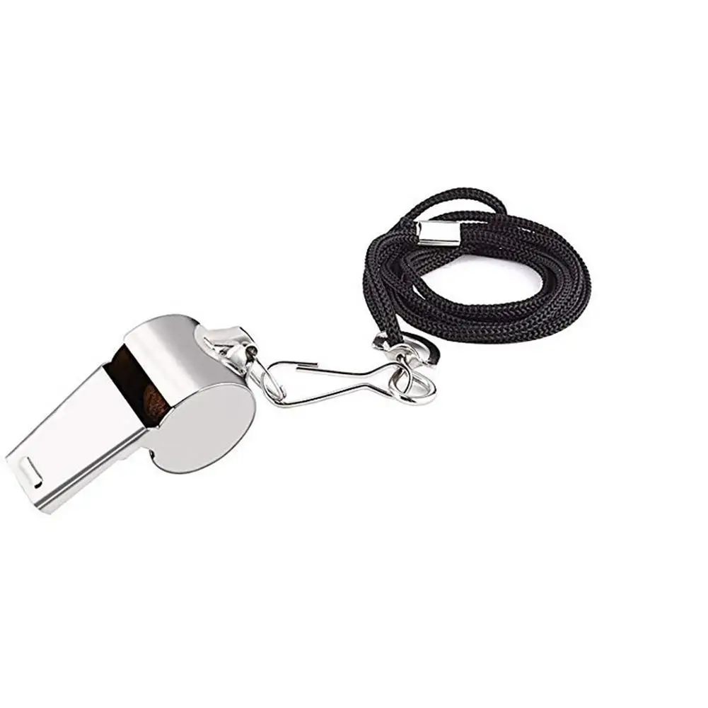 

Portable Stainless Steel Referee Emergency Sports Whistle with Neck Lanyard