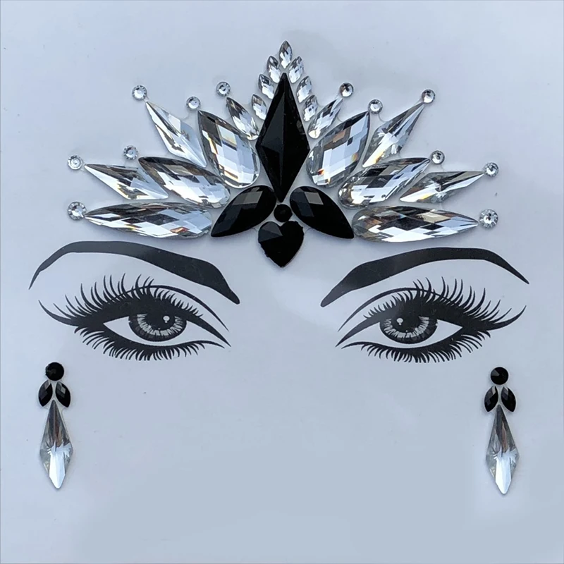 Adhesive Face Gems Rhinestone Temporary Tattoo Jewels music Festival Party Body Glitter Stickers Flash Temporary Tattoos Sticke - Цвет: 24