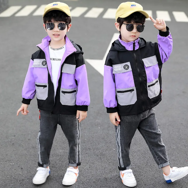 

Boys' Clothes Spring And Autumn Five-pointed Star Coat 2020 New Style Middle And Large Children Mixed Colors Jacket Raincoat Jac