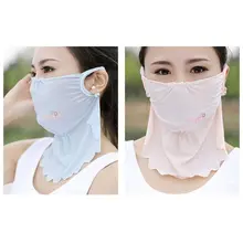 Солнцезащитная маска для рта для женщин и девочек, защита от УФ, защита от пыли, удлиненная Цветочная вышитая Ушная петля, яркие цвета, одежда для шеи, рот-муфта, M17C