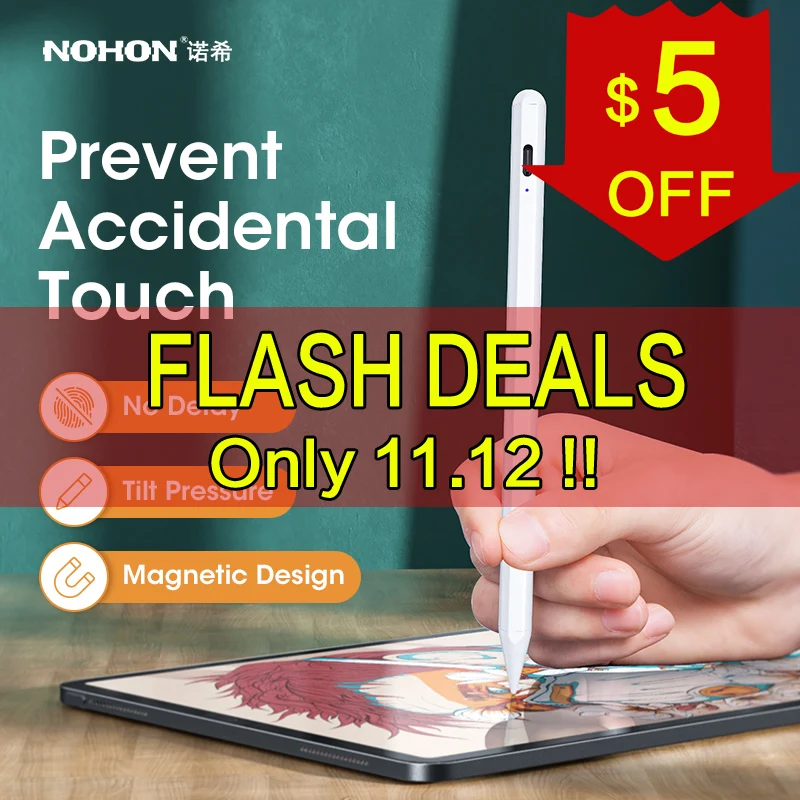 Стилус NOHON карандаш для Apple iPad Touch Pen 1 2 планшетов на IOS и Android Xiaomi Huawei универсальный