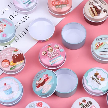 

1PC NEW Mini Round Empty Iron Box Portable Lipstick Zipper Cream Storage Box Elegant Flower Tin Box DIY Candle Jar Balm