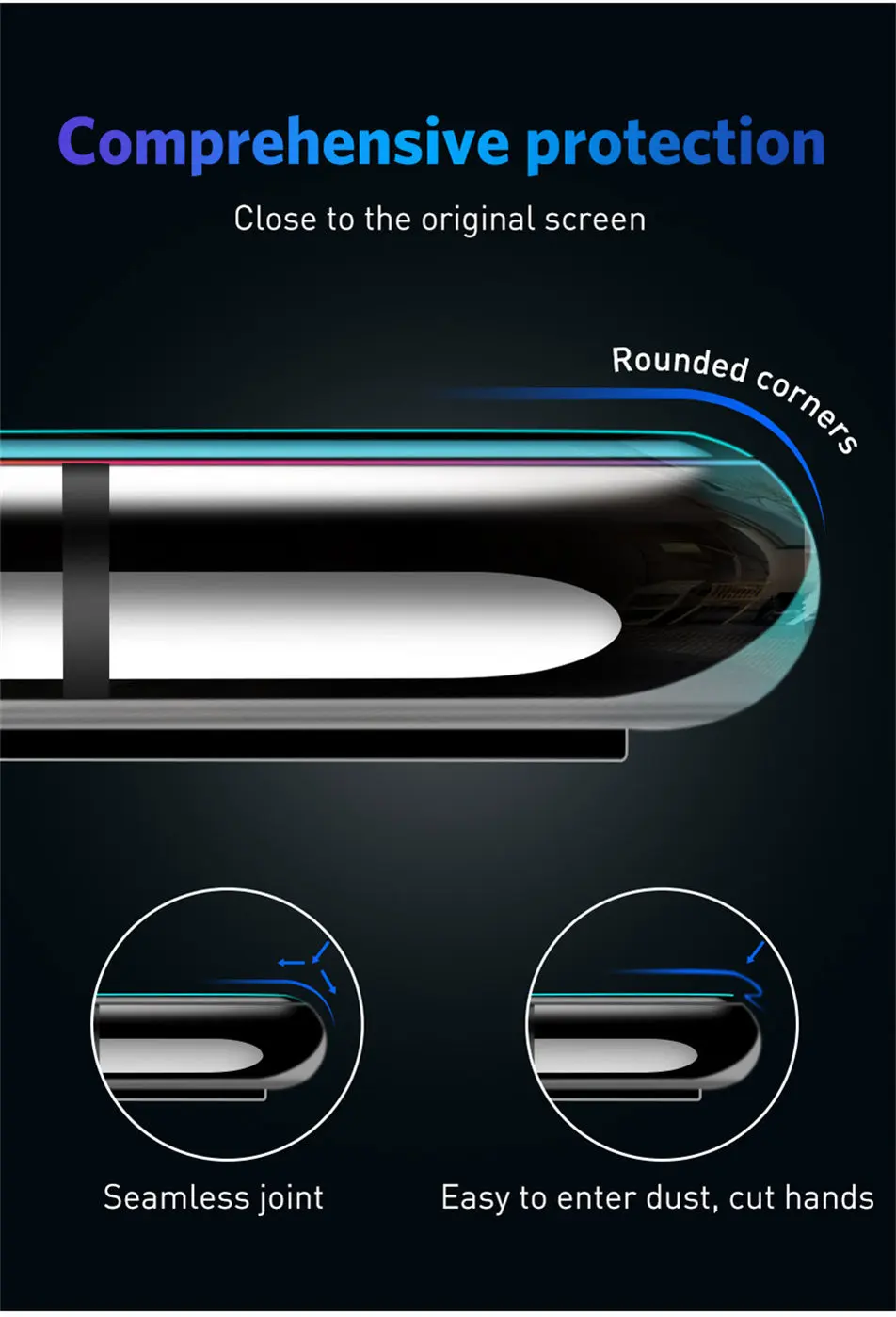 5Pcs/Lot 9D Full Cover Glass on For iPhone 7 8 Plus 6 6s 5 5s For iPhone X Xr Xs 11 12 Pro Max Tempered Glass Screen Protector