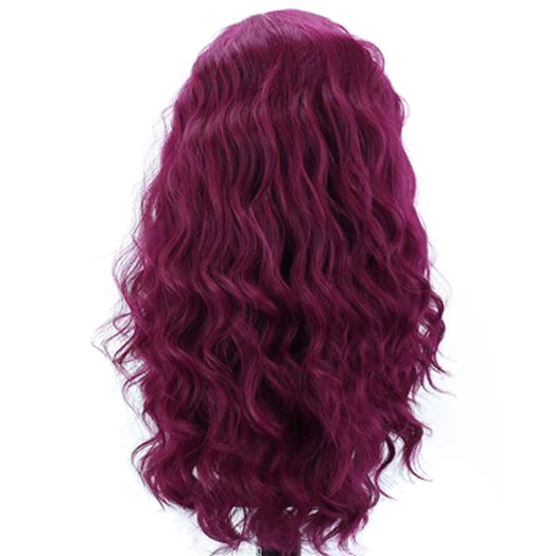 Resistente ao Calor do Cabelo Dianteira do Laço para as Mulheres Natural da Linha Carisma Parte Lateral Peruca Longo Ondulado Sintético Negras Vermelho Perucas Fina 13x3 6 Do Laço para As Mulheres Negras Vermelho