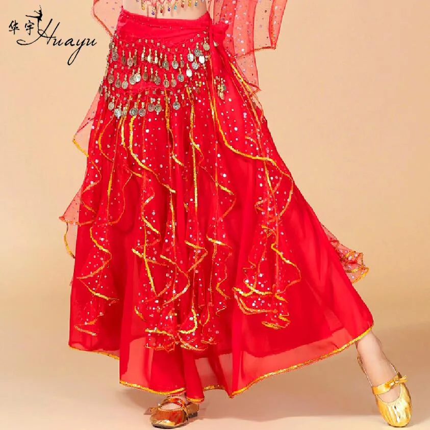 

Indian Dance Skirt Belly Dance Performance Skirt Stage Performance Sequin Point Skirt