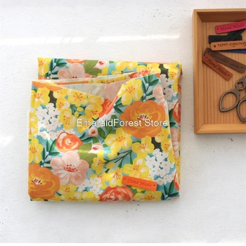 

cotton patchwork fabrics,digital printing of cotton and linen.Handmade DIY Gold wrapped garment dress fabrics. 150x90cmcm
