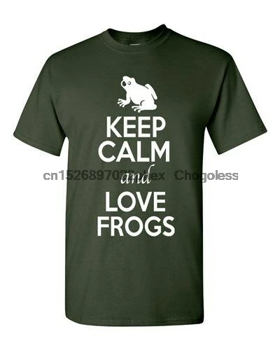 Keep Calm And Love Frogs Toad Jump Animal Lover Funny Humor взрослая Футболка Tee | Мужская одежда