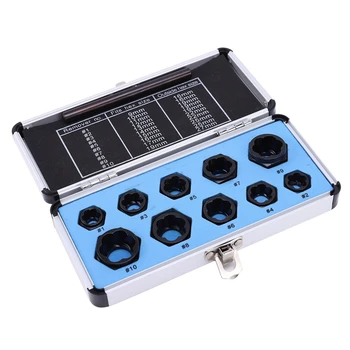 

11Pcs/Set Daed Bolts Nuts Screws Remover Extractor Removal Tools Set Threading Tool Kit Black Nuts Low Hat
