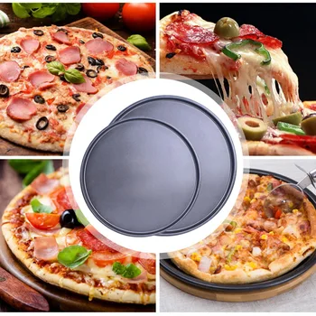 

Kitchen Accessories Non-Stick Bakeware Pizza Pan Round Pizza Tray Carbon Steel Pizza Stones for Baking Pizza Tools