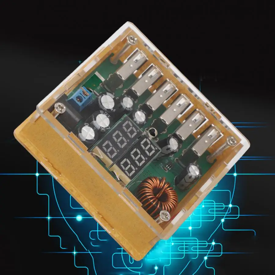 DC-DC 6 usb-преобразователь мощности Регулятор модуль 10В-30В Вход 5,3 V/8A Выход чехол для Мощность банка