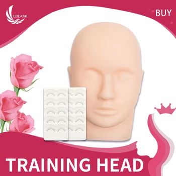 

False Eyelashes Extension Practice Exercise Kit Makeup Mannequin Head Set Grafting Eyelash Tools Kit Practice Eye Lashes Graft