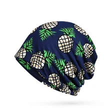 Шапка с капюшоном с рисунком ананаса, нагрудник, женский пляжный дорожный солнцезащитный тюрбан, шапка двойного назначения, головные уборы, аксессуары