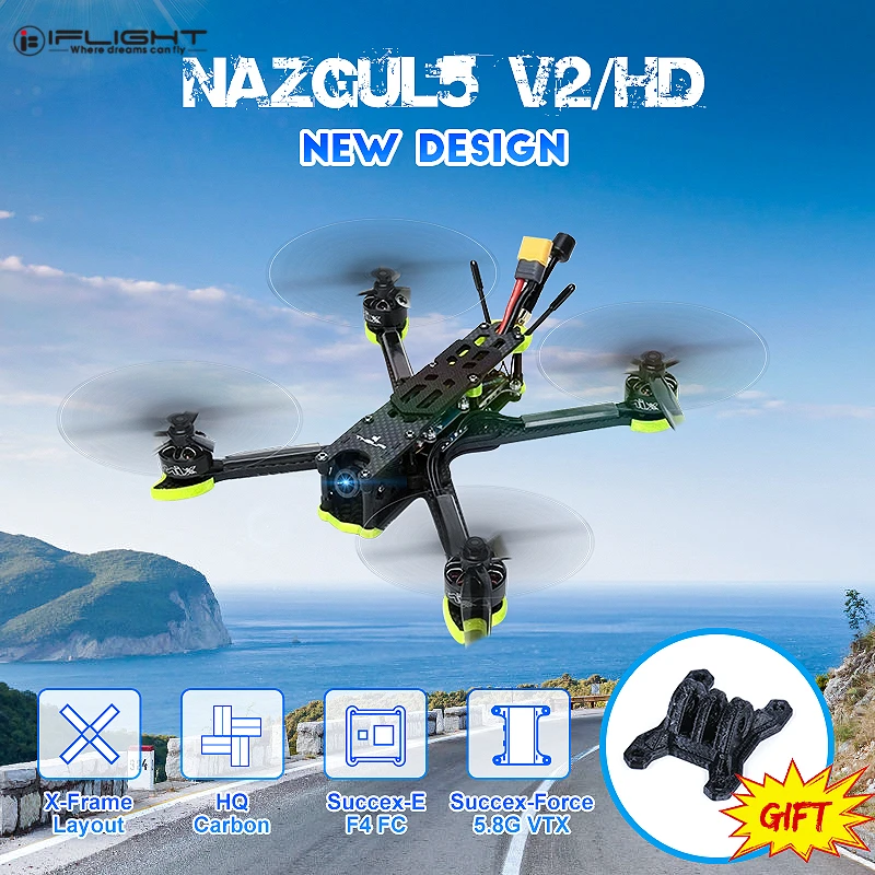 Photo Product iFlight Nazgul5 V2 Nazgul5 HD 5Inch RC FPV Racing Drone w/ Racecam R1 Mini Camera SucceX-E F4 Flight controller 45A BLHeli_S ESC