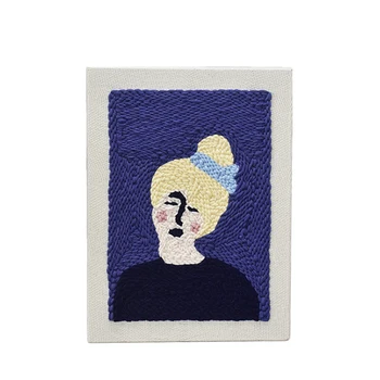 

DIY Knitting Wool Rug Hooking Kit Handcraft Woolen Embroidery Creative Gift with 26 x 35cm Wooden Frame SKC Punch Needle - Girl