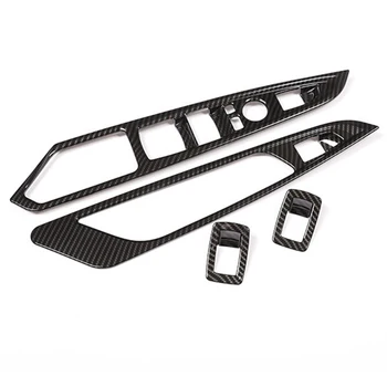 

4pcs Carbon Fiber Style Car Window Switch Button Cover Trims Black For BMW X5 X6 F15 F16 2015-2018 Window Switch Button Covers