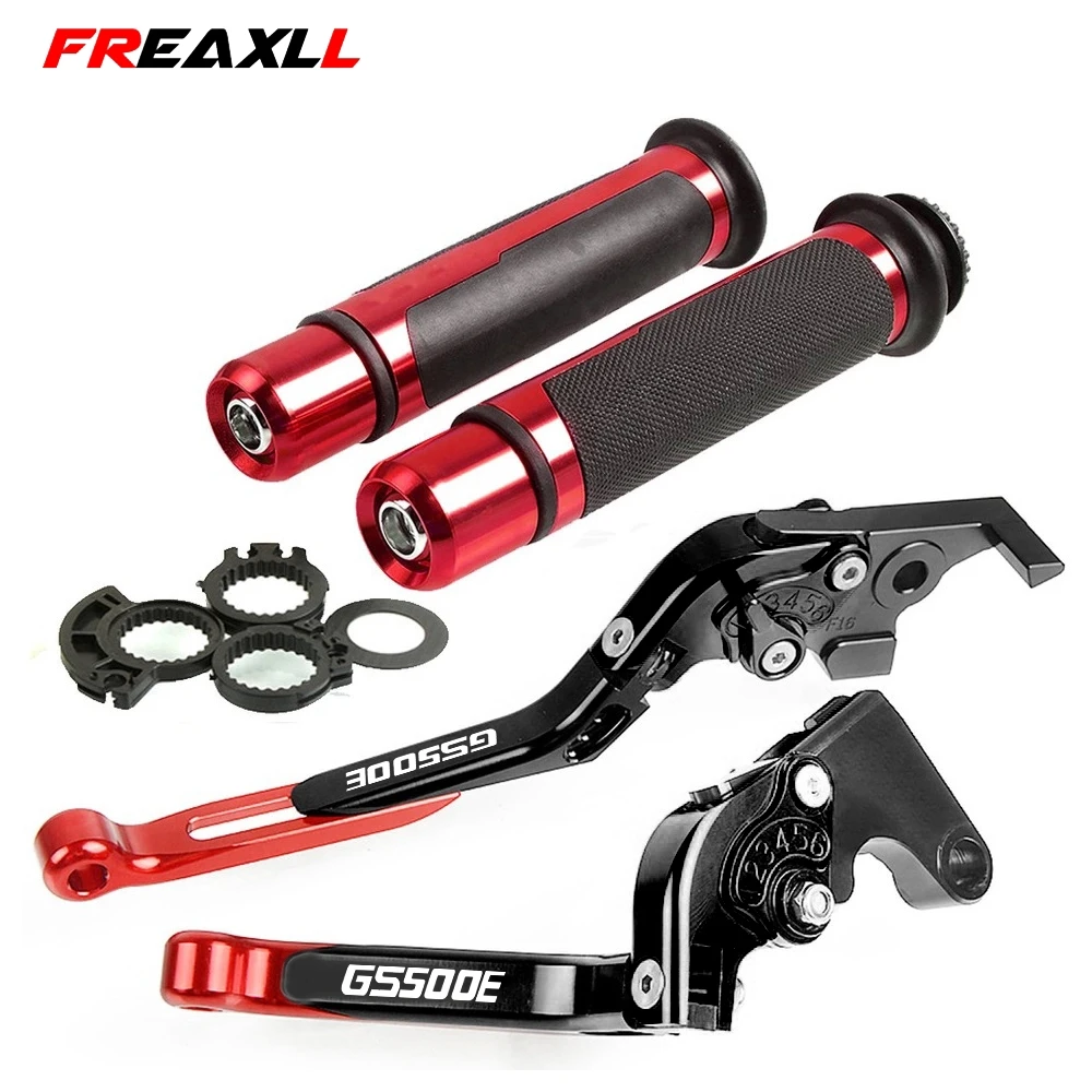 Motorcycle Adjustable Folding Brake Clutch Levers Handlebar Hand Grips Set For Suzuki GS500 GS500E