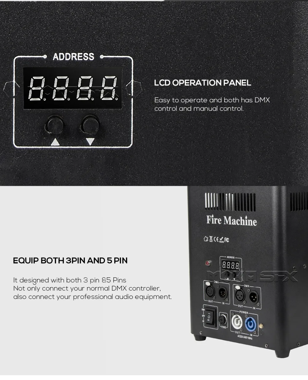 double head stage fire machine