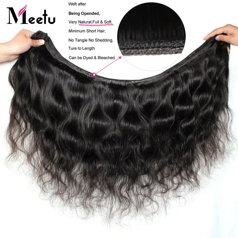 Meetu Body Wave Bundles 100% Human Hair Bundles Deal Natural Color 8-30 inch Brazilian Hair Weave Non Remy Extensitions