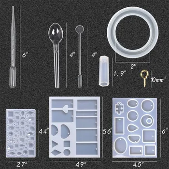 

229pcs Casting Bracelet Jewelry Mold Set Handmade Craft Non Stick Decorating Tool Silicone Practical DIY Pendant Making Assorted