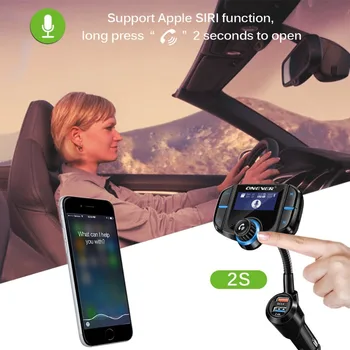 

Hot FM Transmitter Bluetooth FM Modulator 2 Port Quick Charge 3.0 Charger Handsfree Car Kit 1.65'' MP3 Player Support Siri
