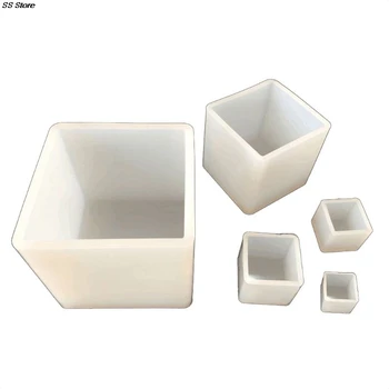 

5 Sizes Epoxy Resin Casting Molds Square Resin Mold Cube Silicone Molds for DIY Craft Making Silicone Clear Casting Molds