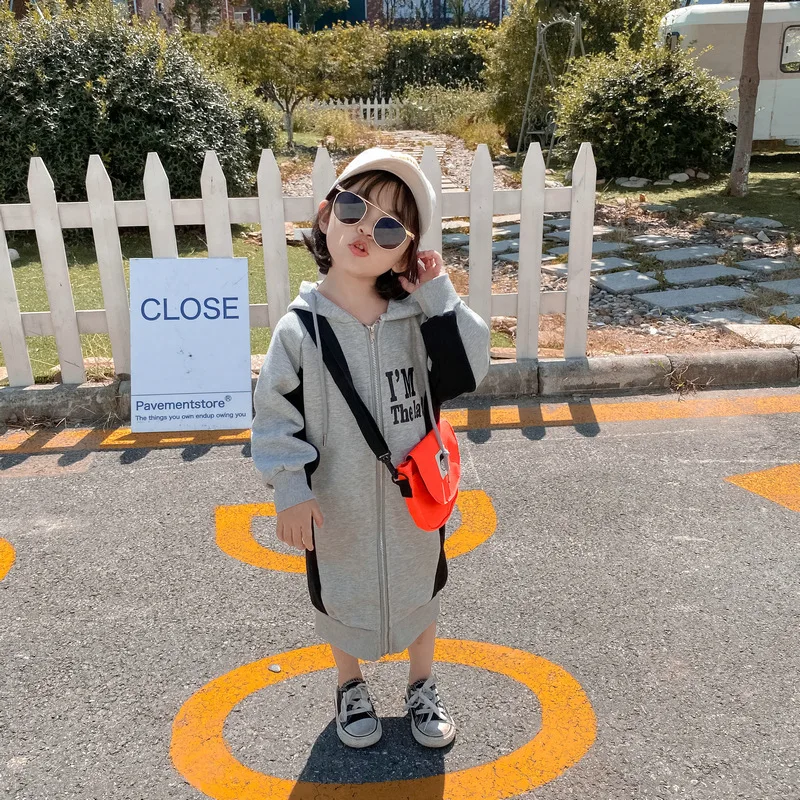 

2019 Autumn New Arrival Girls Fashion Long Sleeve Dress Kids Fashion Patchwork Dresses