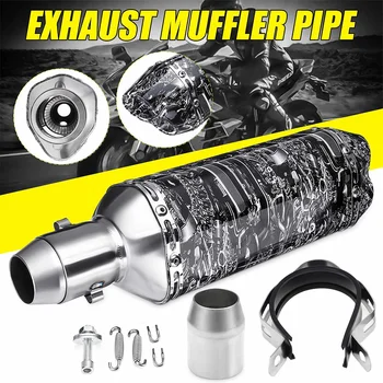 

A Set Universal 38-51mm Motorcycle Motorbike Exhaust Tip Pipe Trim Muffler Stainless Steel Tail Tube