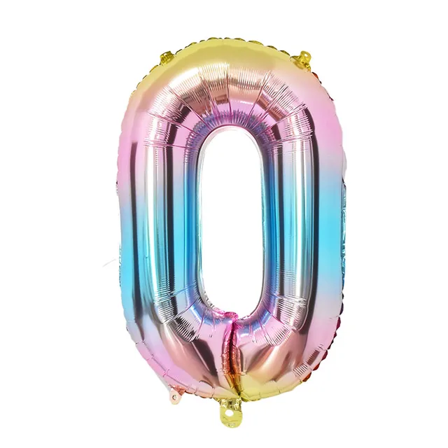 1Set Rainbow Unicorn Balloon 32 inch Number Foil Balloons 1st Kids Unicorn Theme Birthday Party Decorations Baby Shower Globos 32inch 0