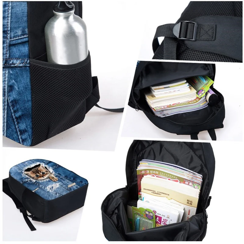 Fox Printed Teenagers School bags Boys Girls School Backpack Daypack Backpack for Women Travel Backpack Mochila