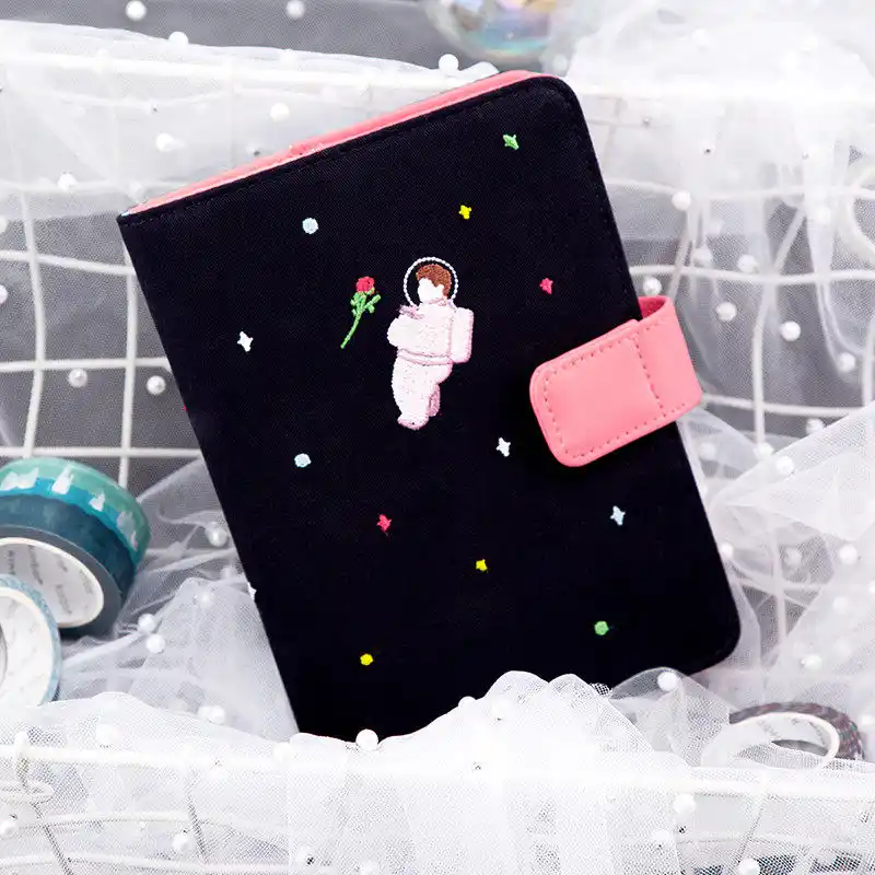 Kinbor発光おやすみ宇宙手ノートブックa6 自己充填スケジュール効率ノート絶妙な刺繍ノートブック ノートブック Aliexpress