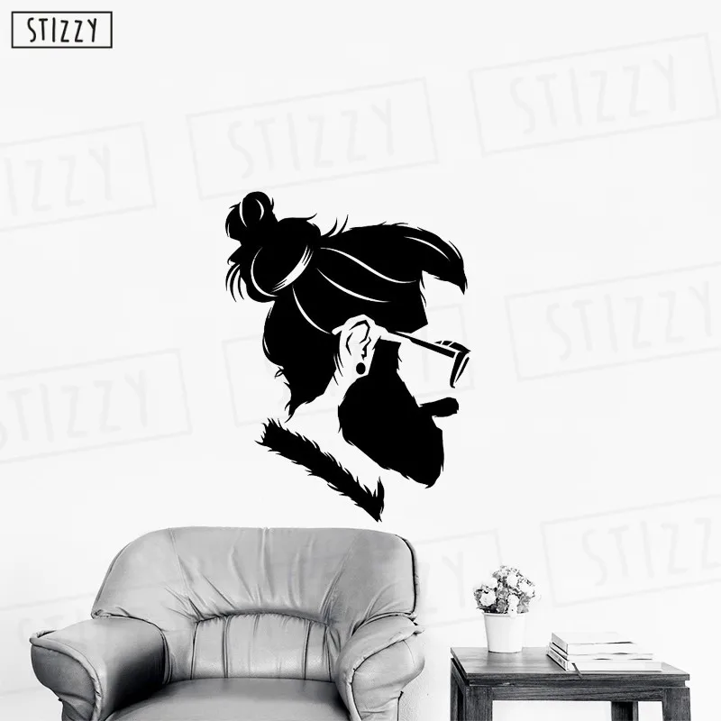 Настенная Наклейка stizzy модная стена парикмахерской наклейка Мужская
